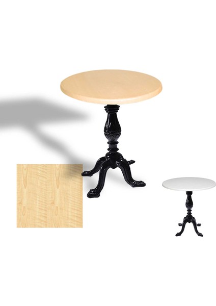 Çipa 1001 Döküm Ayak Yuvarlak Masa Çap 80CM - (Werzalit, Wermodin ve Allzalit Tabla) - Akçaağaç