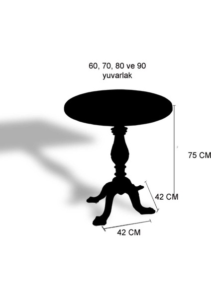 Çipa 1001 Döküm Ayak Yuvarlak Masa Çap 80CM - (Werzalit, Wermodin ve Allzalit Tabla) - Akçaağaç fiyatları