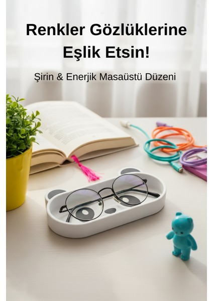 Sevimli Panda Gözlük ve Eşya Tutucu Çok Amaçlı Organizer | Dekoratif Masaüstü Gözlük Standı fırsatları