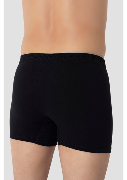 6'lı Paket Siyah Erkek Penye Havlu Bel Boxer %100 Pamuk indirimleri