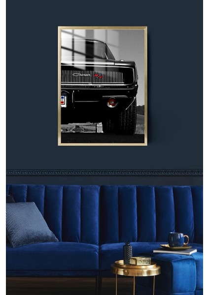 Dodge Araba Çerçeveli Metal Poster Tablo fiyatları