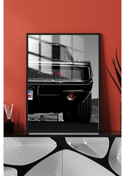 Dodge Araba Çerçeveli Metal Poster Tablo fırsatları