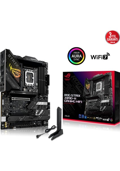 Asus Rog Strıx Z890-H Gamıng Wıfı 4x Ddr5 Dp/hdmı 4x M.2 1x 2.5glan/wıfı7/bt Usb4 1851P Anakart