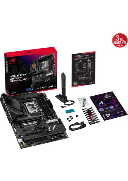 Asus Rog Strıx Z890-H Gamıng Wıfı 4x Ddr5 Dp/hdmı 4x M.2 1x 2.5glan/wıfı7/bt Usb4 1851P Anakart