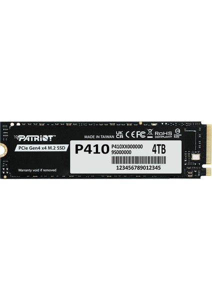 Patrıot P410 4tb 5000/4500MB/S M2 Pcıe Gen4 Nvme SSD P410P4TBM28H