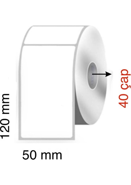 Boş Yapışkanlı P.p. Opak Barkod Etiketi 50MM x 120MM