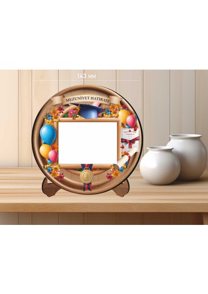 14X14 cm Uv Baskılı Mezuniyet Kadın Fotoğraf Çerçevesi V4 Mdf