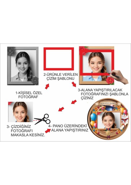 14X14 cm Uv Baskılı Mezuniyet Kadın Fotoğraf Çerçevesi V4 Mdf modelleri