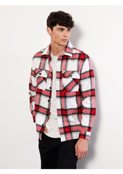 Yeni Sezon Regular Fit Uzun Kollu Ekose Erkek Gömlek Ceket