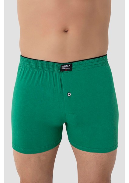 6'lı Paket Yeşil Erkek Penye Havlu Bel Boxer %100 Pamuk modelleri