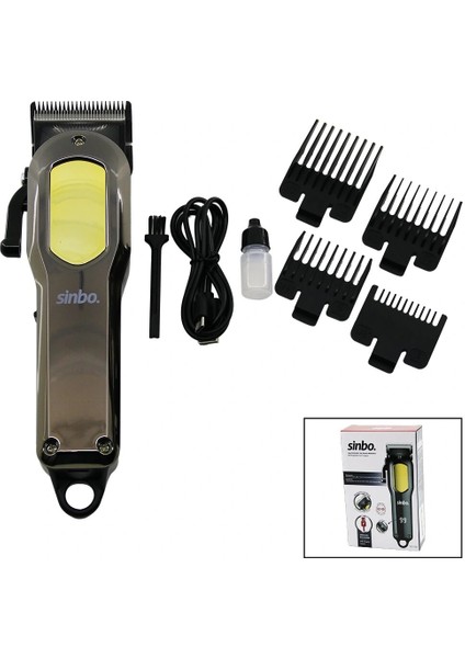 Ieg® Kesi̇m Ayar Mandalli USB Şarjli - LCD Göstergeli̇ Saç Kesme Traş Maki̇nesi̇ Gövde Krom Kaplama Shc