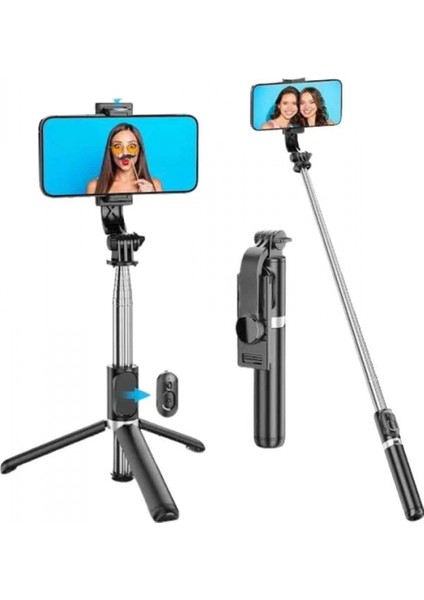 Tripod Selfie Çubuğu Bluetooth Kumandalı Kablosuz Led Işıklı modelleri