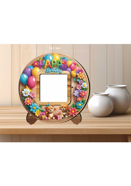 14X14 cm Uv Baskılı Fotoğraf Çerçevesi V3 Mdf Malzemeden Çocuklar Için