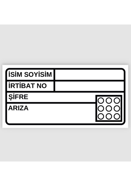 Telefon Arıza Barkod Etiketi 80MM x 40MM