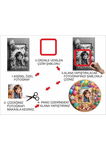 14X14 cm Uv Baskılı Fotoğraf Çerçevesi V3 Mdf Malzemeden Çocuklar Için modelleri