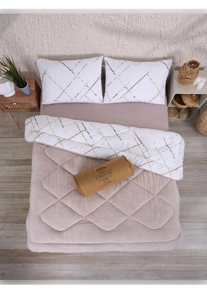 Çift Kişilik Wellsoft Çift Taraflı Yorgan ve Yastık Kılıfı Seti