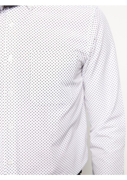 Yeni Sezon Regular Fit Uzun Kollu Desenli Poplin Erkek Gömlek fırsatları