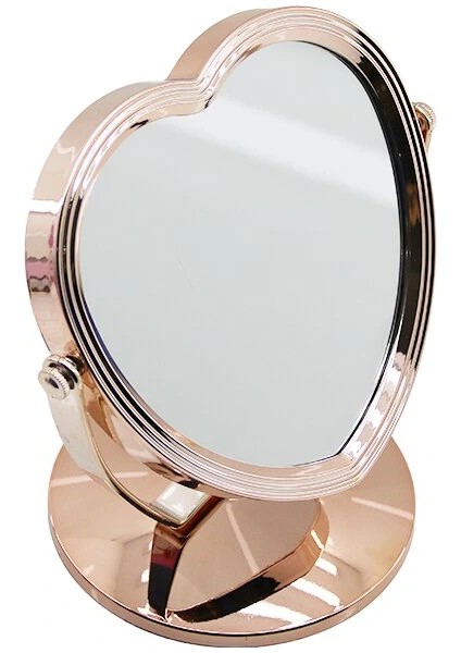Ieg® Kalp 7 Inç= Çap:17.5cm Makyaj Aynasi Çi̇ft Tarafli Bronz - Gümüş Pls.çerçeve Sabi̇t Ayak (