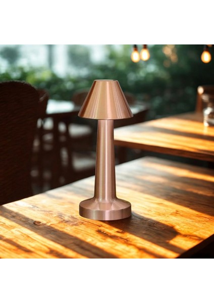 Ieg® Çatı Bronz Renk Şarjlı Dokunmatik 3 Renkli LED Masa Lambası (4887)