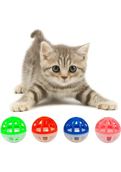 Çıngıraklı Kedi Oyuncak Topu – Renkli Sesli Kedi Oyuncağı 4 Adet modelleri