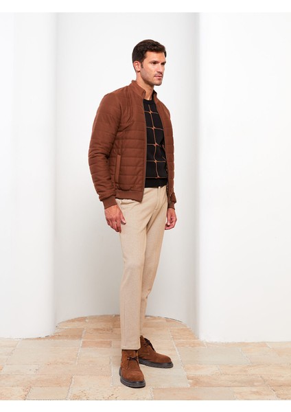 Yeni Sezon Slim Fit Dik Yaka Uzun Kollu Erkek Spor Hırka