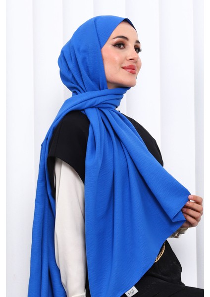 Saks Mavi Pamuklu Caz Şal fiyatları