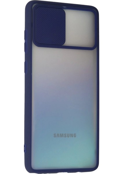 Samsung Galaxy A81 / Note 10 Lite Kılıf Palm Buzlu Kamera Sürgülü Silikon - Lacivert modelleri