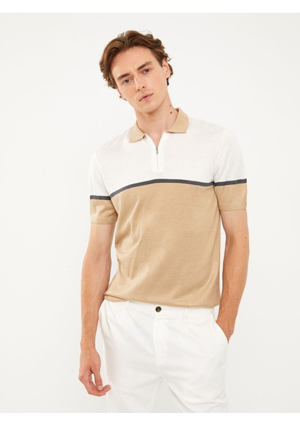Yeni Sezon Polo Yaka Kısa Kollu Renk Bloklu Erkek Triko Kazak fiyatları
