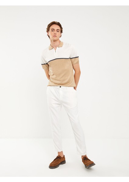 Yeni Sezon Polo Yaka Kısa Kollu Renk Bloklu Erkek Triko Kazak modelleri