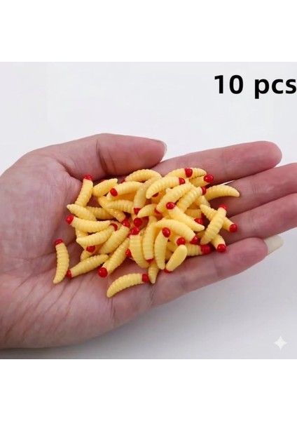 Gerçek Görünümlü Silikon Kurtçuk Yapay Balık Yemi 2cm 10 Adet
