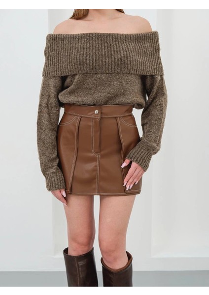 Lvsqvr Kontrast Deri Etek Kahve W260015 (Beden: M) indirimleri