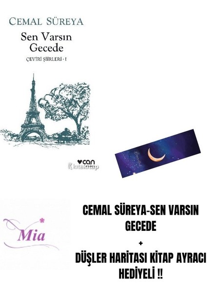 Cemal Süreya-Sen Varsın Gecede + Düşler Haritası Kitap Ayracı Hediyeli !!