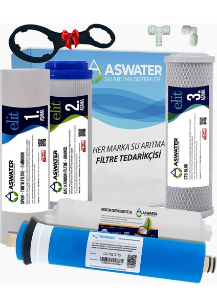 Ihlas Aura Cebilon Compact ve Tüm Açık Kasa Cihazlar ile Uyumlu 5'li Elite Filtre Seti Vontron