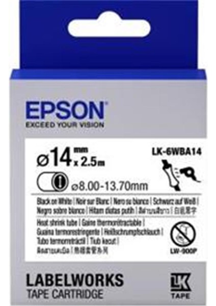 LK-6WBA14 Beyaz Üzeri Siyah Makaron (8-13,7 mm Çap) 2,5metre