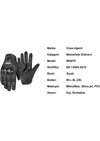 Ones Agaın MG07P Eldiven fırsatları