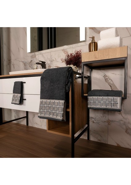 Tılsım Koleksiyonu Micro Bambu, Antrasit Renk, Özel Paketli Havlu Seti modelleri