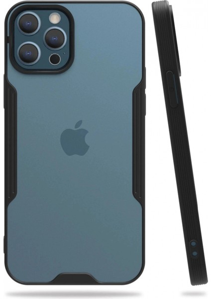 Ieg iPhone 12 Pro Max Kılıf Platin Silikon - Siyah