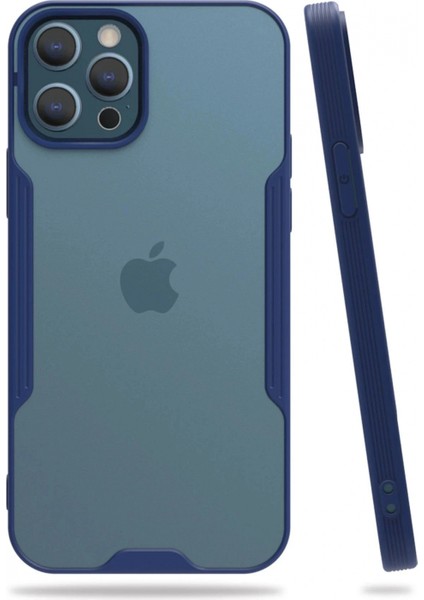 Ieg iPhone 12 Pro Max Kılıf Platin Silikon - Lacivert