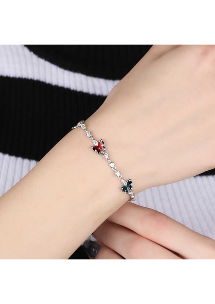 ​925 Ayar Gümüş Mineli Kelebek Bileklik T5935 (770770) fiyatları