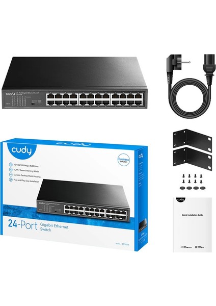 Cudy GS1024 24 Port 10/100/1000 Yonetılemez Rack Mount Swıtch Metal Kasa fiyatları
