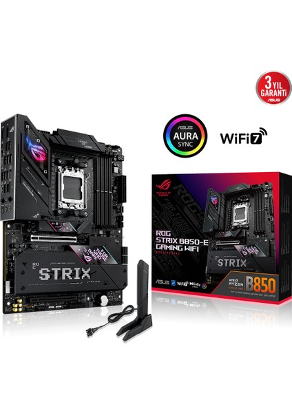 Asus Rog Strıx B850-E Gamıng Wıfı 4xddr5 Dp/hdmı/type-C 5xm.2 Am5 Anakart