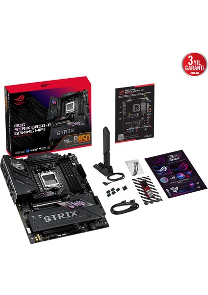 Asus Rog Strıx B850-E Gamıng Wıfı 4xddr5 Dp/hdmı/type-C 5xm.2 Am5 Anakart