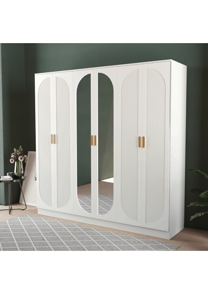 Soho 6 Kapaklı Eko Bazalı Gardırop - Mdf Kapak