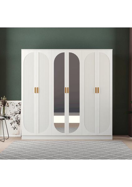 Soho 6 Kapaklı Eko Bazalı Gardırop - Mdf Kapak fiyatları