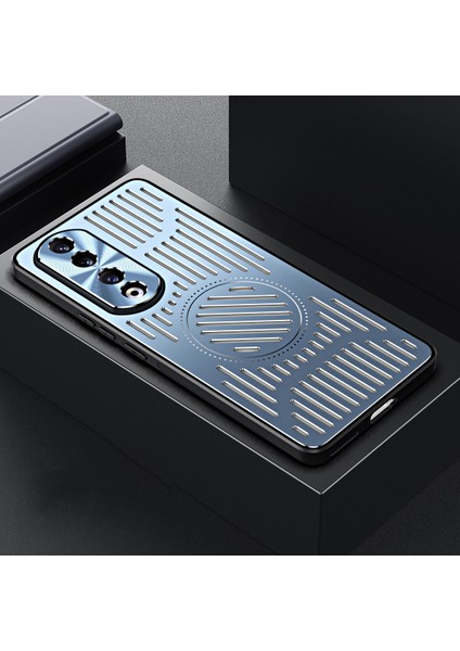 Honor 90 Pro Kılıfı, Manyetik Metal Isı Dağıtıcı Koruyucu Kılıf-Mavi (Yurt Dışından)
