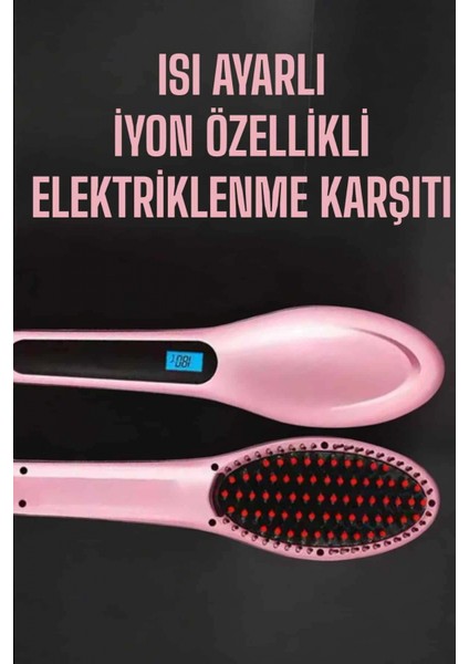 Ieg® Fön Tarağı Saç Düzleştirici Sıkı Dişli Isı Ayarlı Elektriklenme Karşıtı