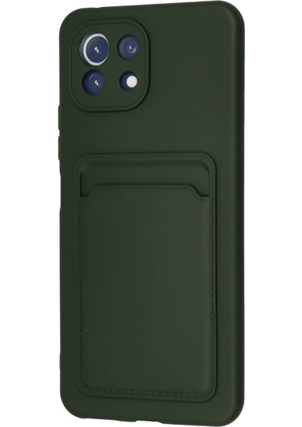 Xiaomi Mi 11 Kılıf Kelvin Kartvizitli Silikon - Koyu Yeşil modelleri