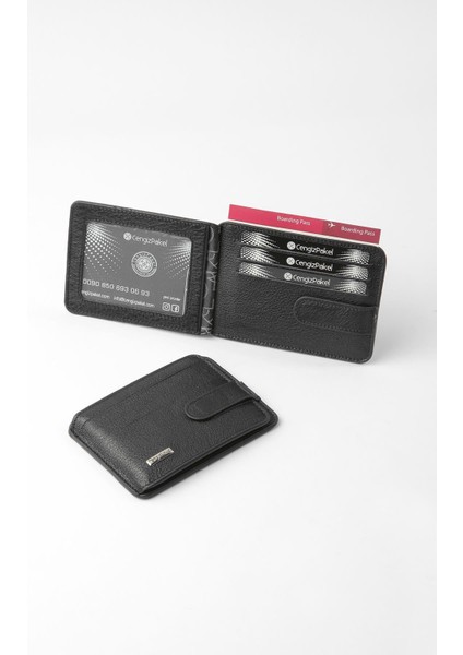 Hakiki Deri Minimalist Kartlık – 2521 - Siyah