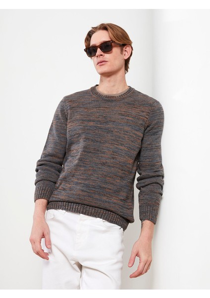 Yeni Sezon Bisiklet Yaka Uzun Kollu Desenli Erkek Triko Kazak