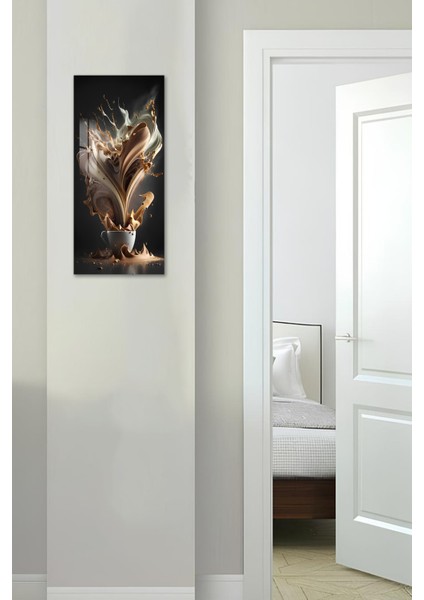 3D Görünümlü Temperli Cam Tablo – Kahve Splash Temalı Uv Baskı 30X60 cm - DCT150 fırsatları